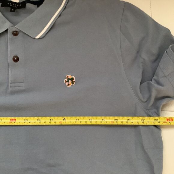 Ted Baker London Blue Polo Short Sleeve Men’s Shirt Size 6/ S - Picture 4 of 8